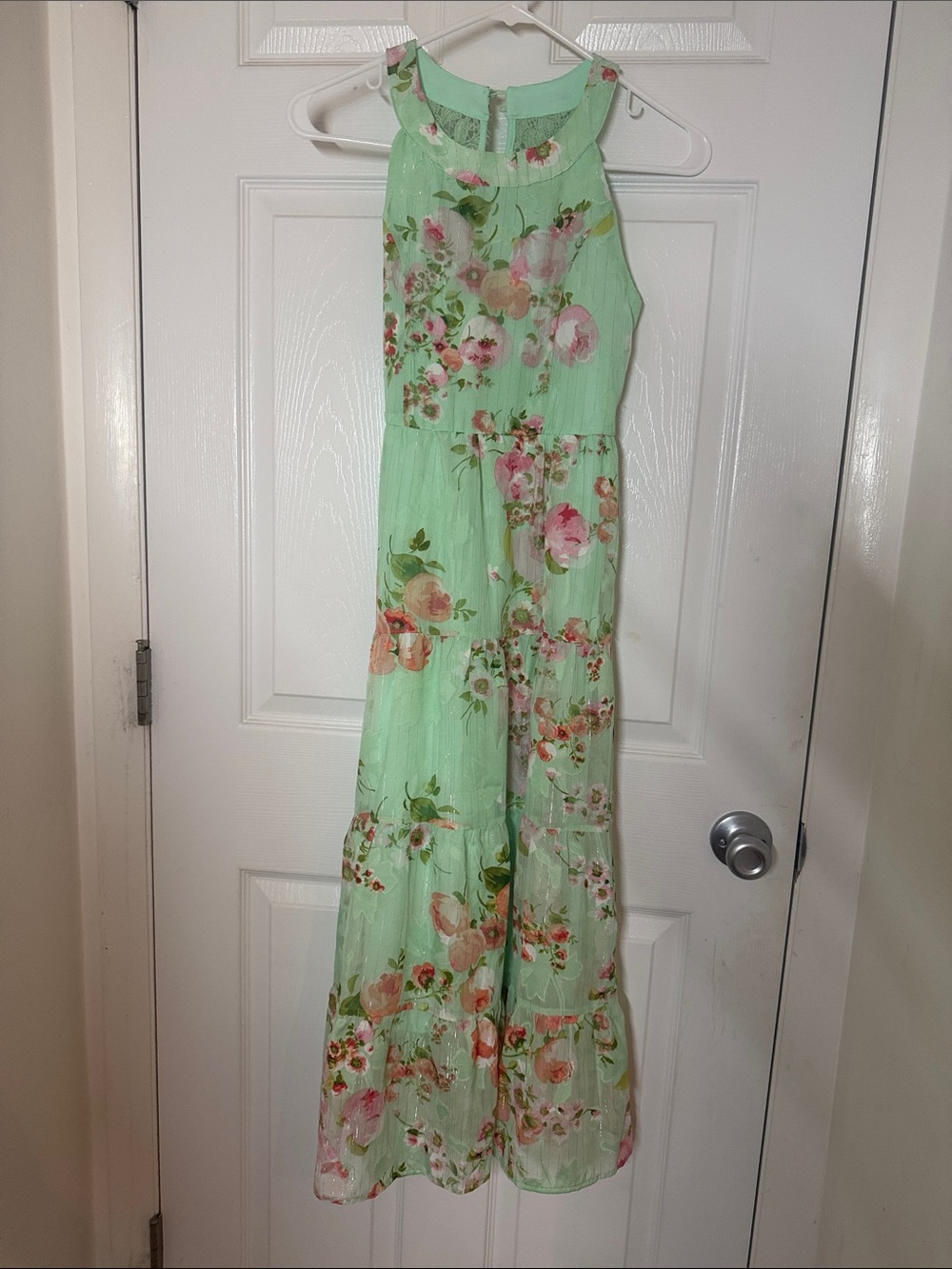Speechless Mint Green Floral Maxi Dress for Girls